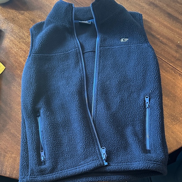 Vineyard Vines Kids Dark Blue Fleece Vest - Picture 1 of 2
